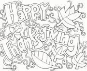 Printable happy thanksgiving adult doodle art coloring pages