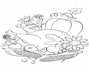 Printable thanksgiving food coloring pages