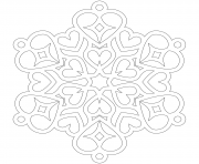 Printable Snowflake Hearts Mandala coloring pages