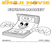 Printable flying money emoji movie coloring pages