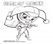 Printable harley quinn cute cartoon dc entertainment coloring pages