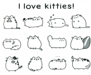 Printable pusheen i love kitties coloring pages