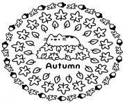 Printable Pusheen Autumn coloring pages