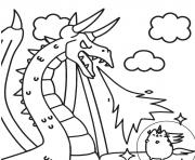Printable pusheen vs dragon coloring pages