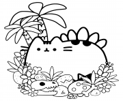 Printable Pusheen Cave Cat coloring pages
