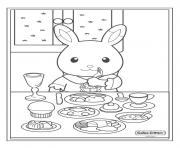 Printable carlico critters breakfest food coffee coloring pages