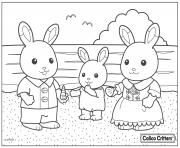 Printable calico critters beach shell coloring pages