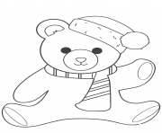 Printable christmas teddy bear coloring pages