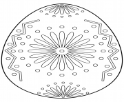 Printable easter egg with floral ornament coloring pages