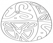 Printable easter egg with folk pattern coloring pages
