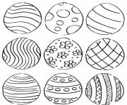 Printable easter eggs pattern coloring pages
