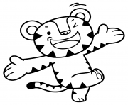 Printable 2018 Winter Olympics Game Mascot Tiger Soohorang coloring pages