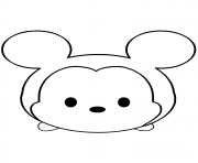 Printable Mickey Mouse Emoji Face Tsum Tsum coloring pages