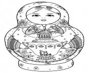 Printable russian dolls 2 coloring pages
