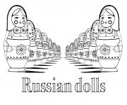 Printable adult russian dolls perspective double with text coloring pages