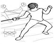 Printable Fencing olympic games coloring pages