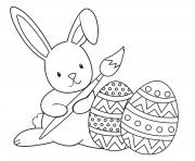 Printable graceful easter bunny paint coloring pages