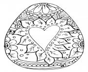 Printable Easter Egg with Heart for Adult coloring pages