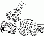 Printable cool easter bunny eggs coloring pages