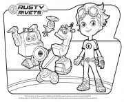 Printable Rusty Rivets Robots coloring pages