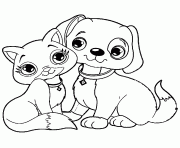Printable Great Cat And Puppy Dog coloring pages