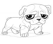 Printable baby puppy bulldog coloring pages
