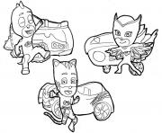 Printable catboy owlette and gekko pj masks cars disney coloring pages