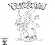 Printable Ash and Pikachu Pokemon coloring pages