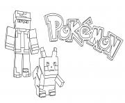 Printable minecraft pokemon coloring pages