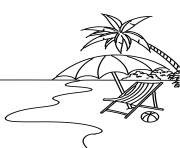 Printable summer beach scene coloring pages