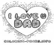 Printable fathers day i love you dad coloring pages
