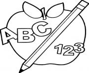 Printable abc 123 back to school apple coloring pages