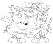 Printable back to school bag coloring pages
