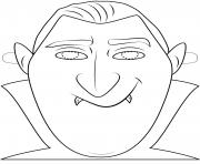 Printable dracula mask outline halloween coloring pages