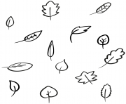 Printable leaves fall coloring pages