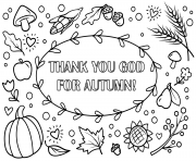 Printable thank you god for autumn fall coloring pages