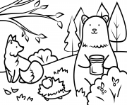 Printable autumn animals fall coloring pages