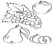 Printable autumn fruits fall coloring pages