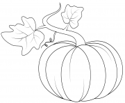 Printable pumpkin with leaves halloween fall coloring pages