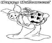 Printable disney halloween piglet pumpkin coloring pages