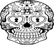 Printable cool sugar skull for teens coloring pages