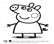 Printable happy peppa pig coloring pages