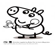 Printable george playing peppa pig coloring pages