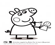 Printable peppa is painting activity peppa pig coloring pages