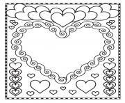 Printable valentine hearts blank coloring pages