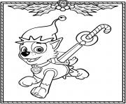 Printable Paw Patrol Holiday Christmas Rocky coloring pages