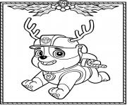 Printable Paw Patrol Holiday Christmas Rubble coloring pages