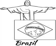 Printable brasil flag jesus coloring pages