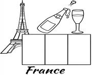 Printable france flag eiffel tower coloring pages