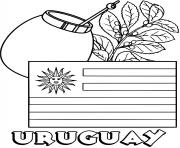Printable uruguay flag yerba mate coloring pages
